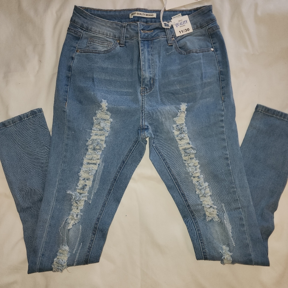 Brand new women's distressed full length skinny jeans/jeggings